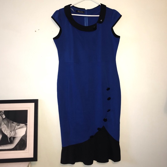 Blue & Black Bodycon Dress